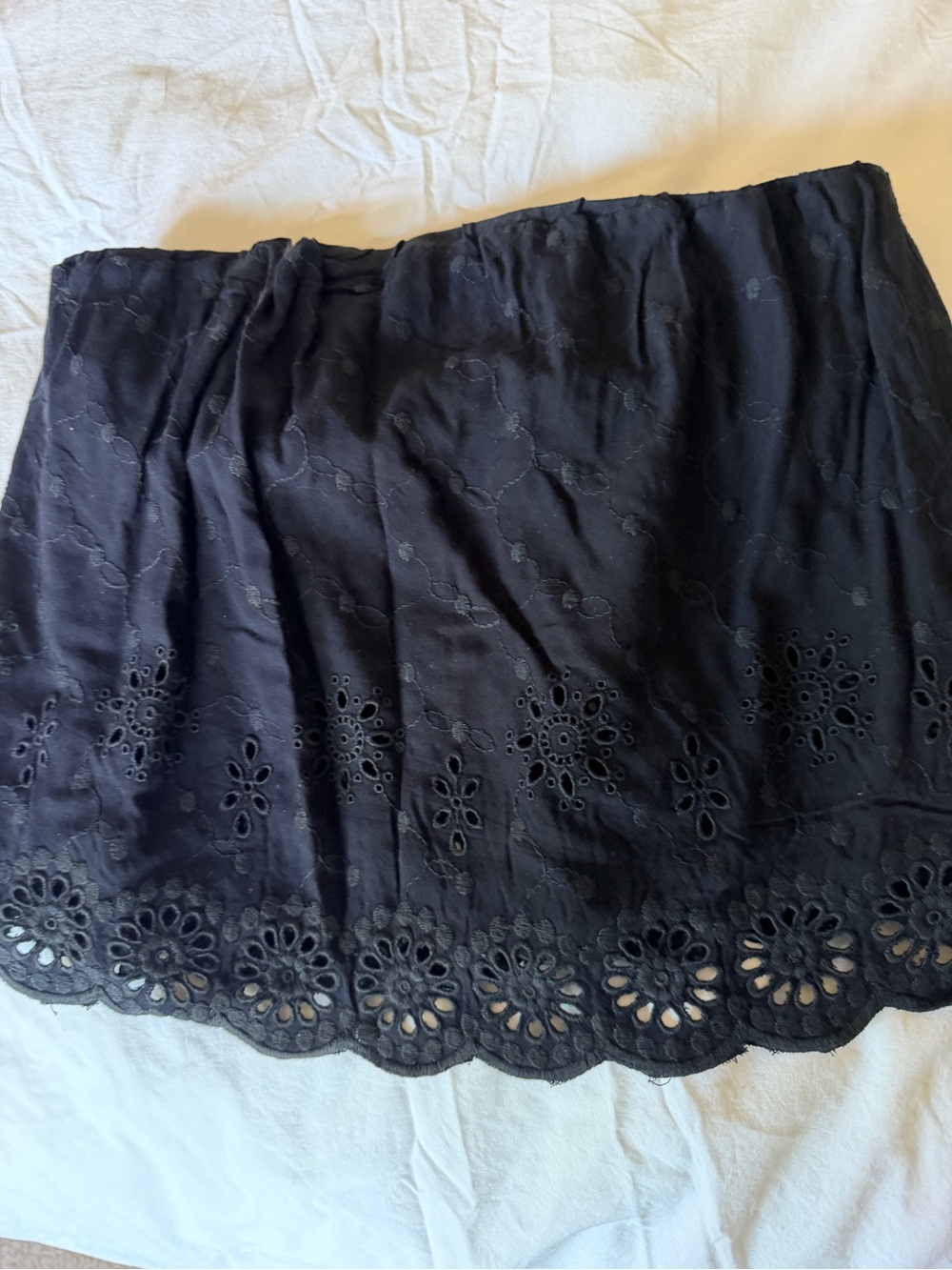 Free People Black Eyelet Mini strapless top